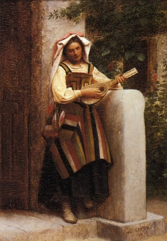 Una ragazza italiana che suona il mandolino